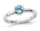 2/5 Carat (ctw) Aquamarine Solitaire Ring in Sterling Silver